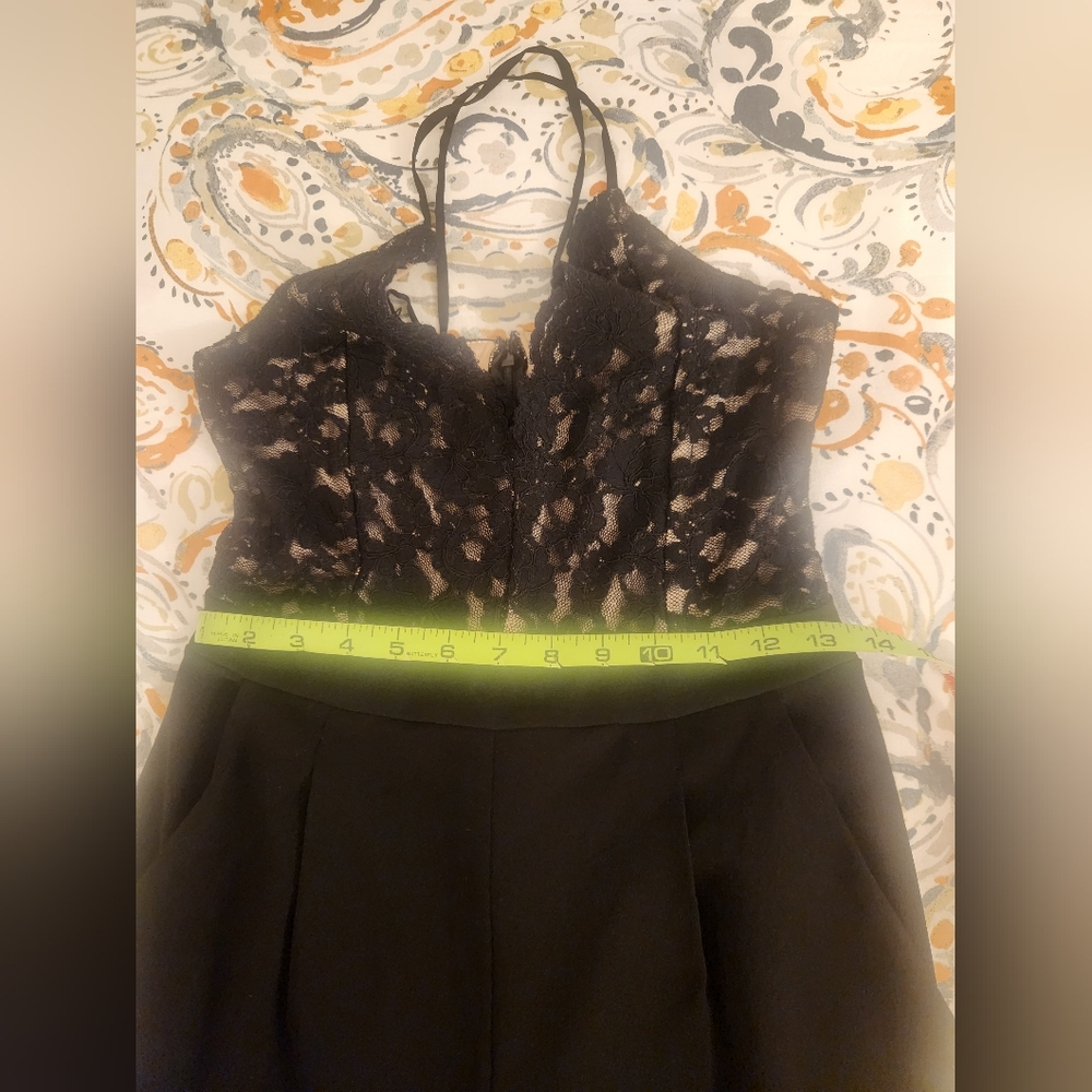 Express Black Jumpsuit with Elegant Lace Detailing - Picture 13 of 16